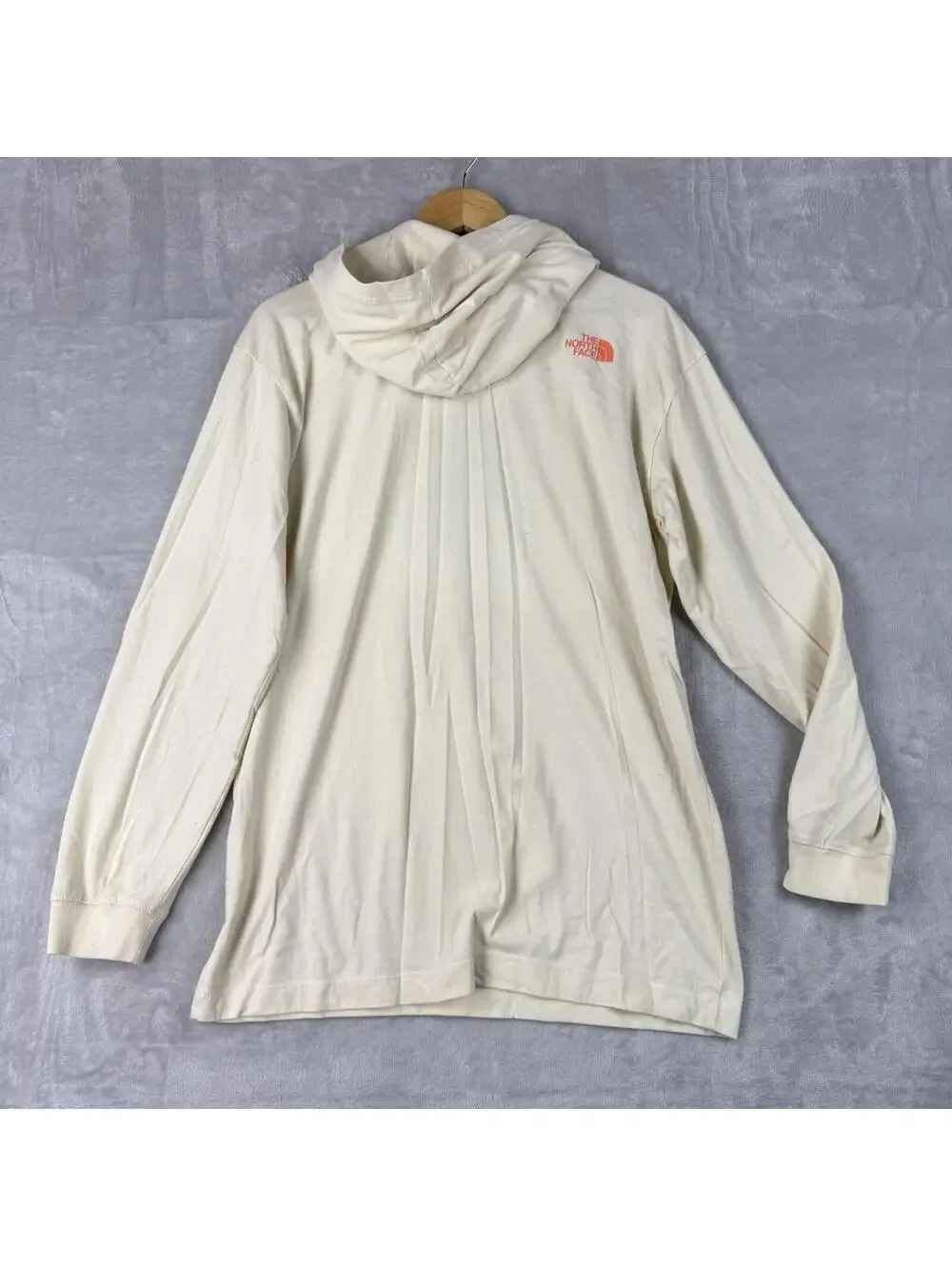The North Face Cream Graphic Hoodie Lightweight Long Sleeve Shirt Mens M Outdoor